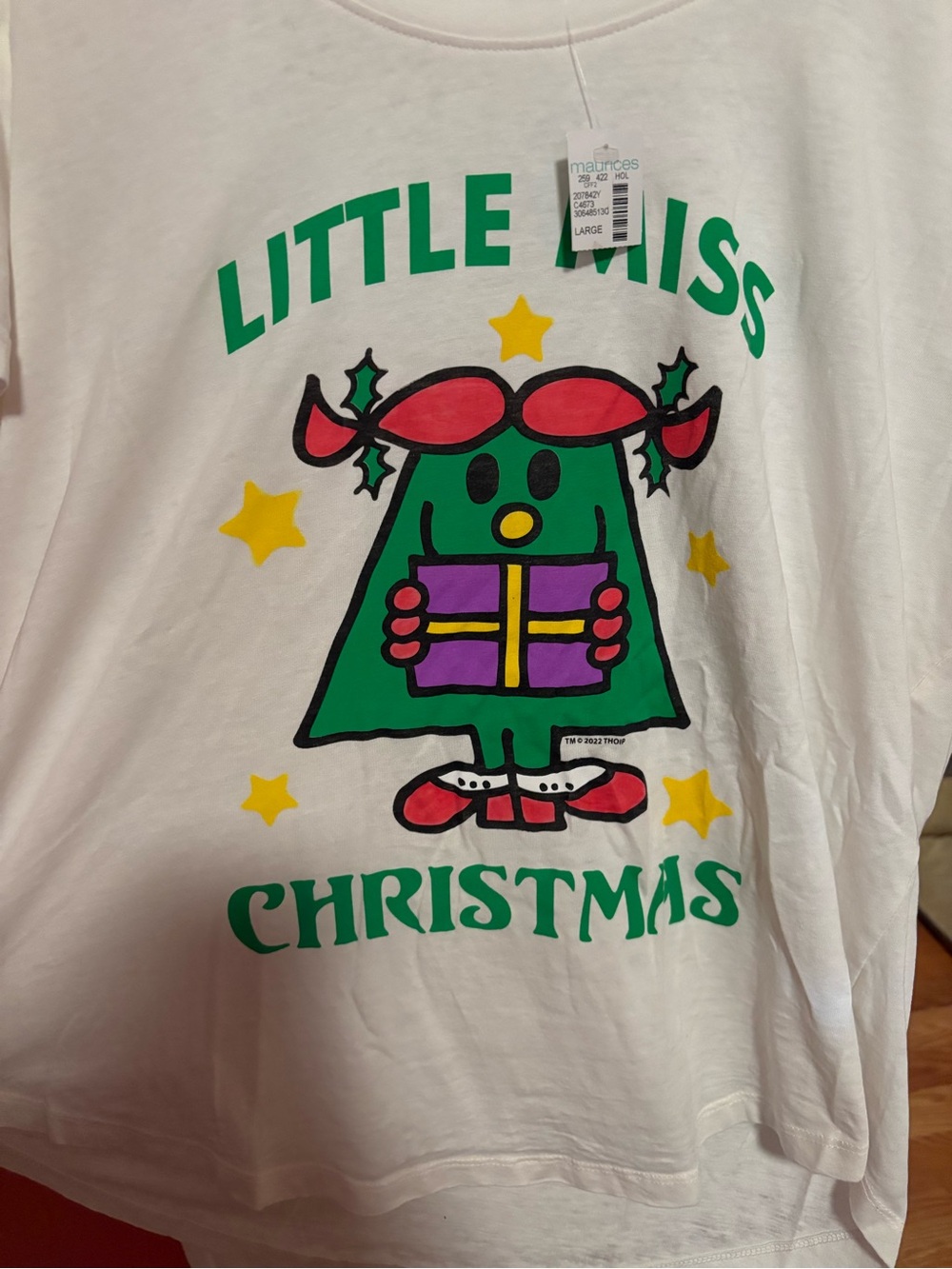 Little Miss Christmas Graphic Tee - White